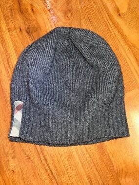 Authentic Burberry Dark Gray Cashmere Beanie